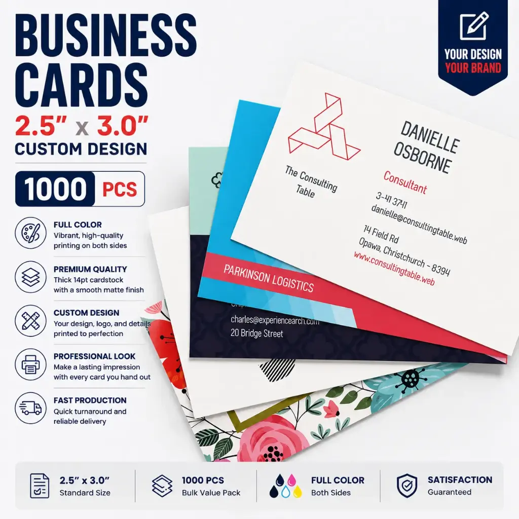 Business Cards 2.5" x 3.0" (Custom  Design - 1000pcs) 0950