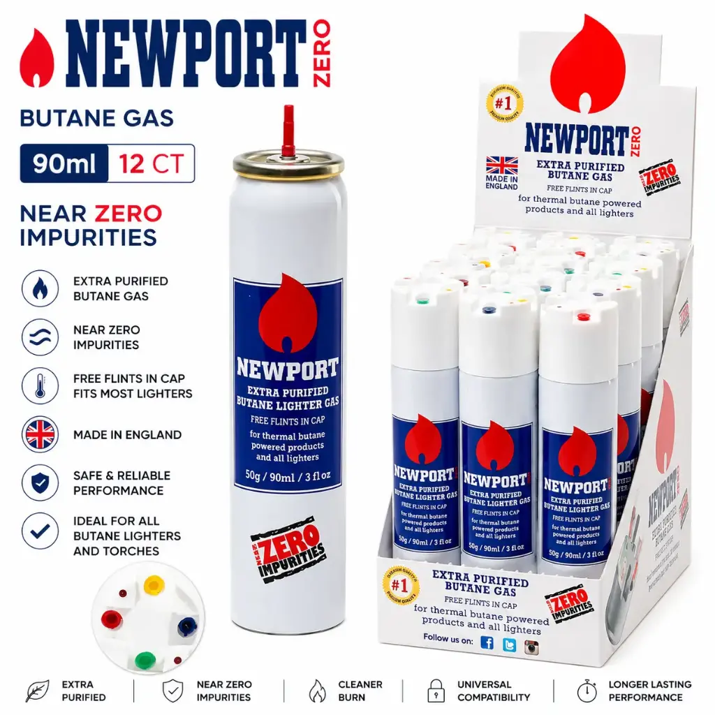Newport Zero Butane 90ml, 12 CT, Near Zero Impurities