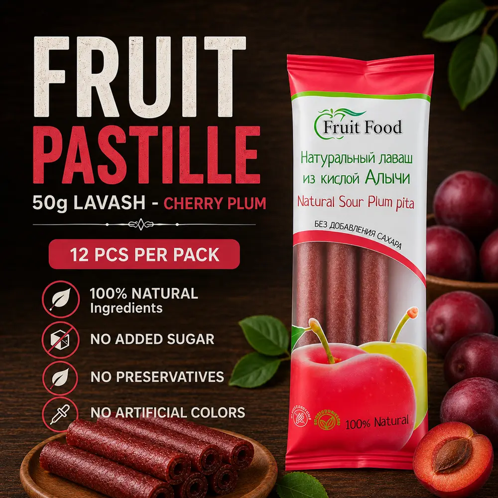 Fruit Pastille 50g lavash - Cherry plum (12 pcs per Box)
