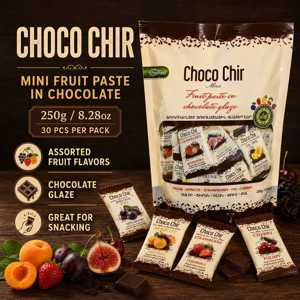 Choco Chir Mini Fruit Paste in Chocolate 250g/8,28oz (30 pcs per Pack)