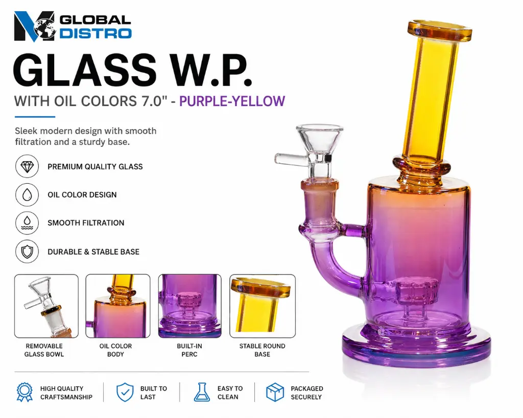 Glass W.P. Oil Colors 7.0" -  Purple-Yellow