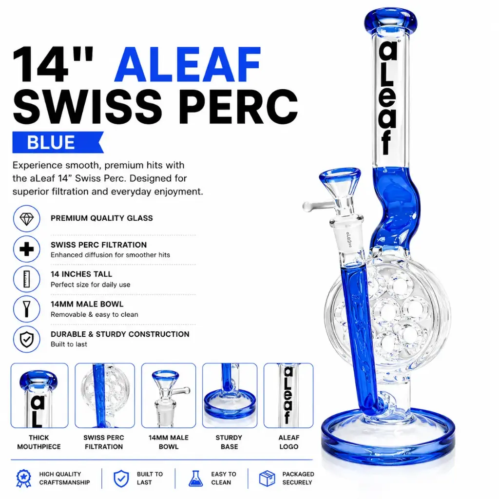 aLeaf Glass 14" SWISS PERC - Blue