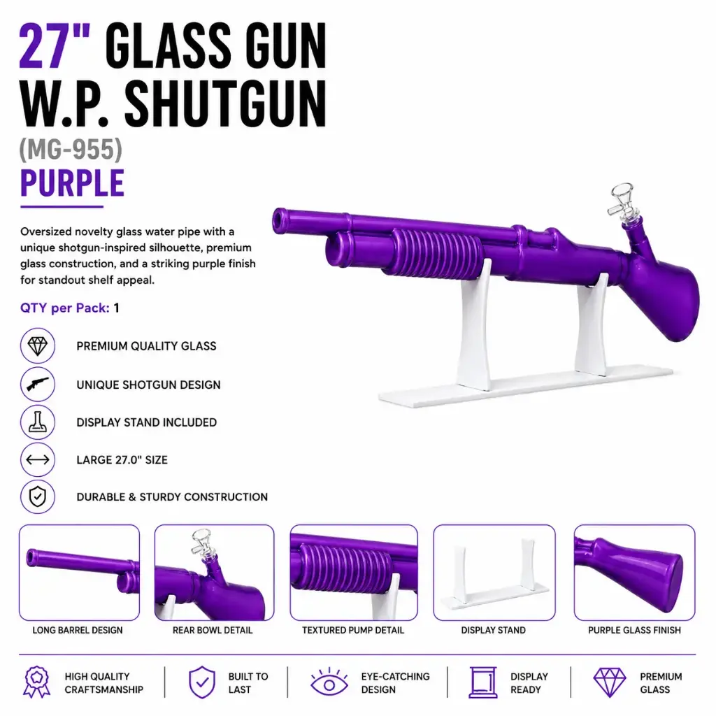 Glass Gun W.P. Shutgun (MG-955) 27.0" - Purple