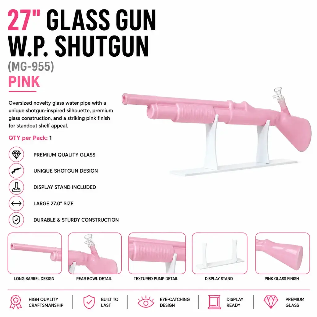 Glass Gun W.P. Shutgun (MG-955) 27.0" - Pink