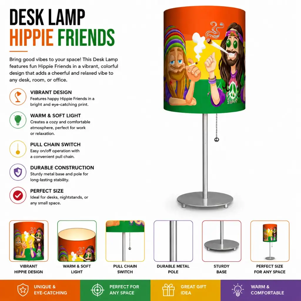 Desk Lamp - Hippie Friends