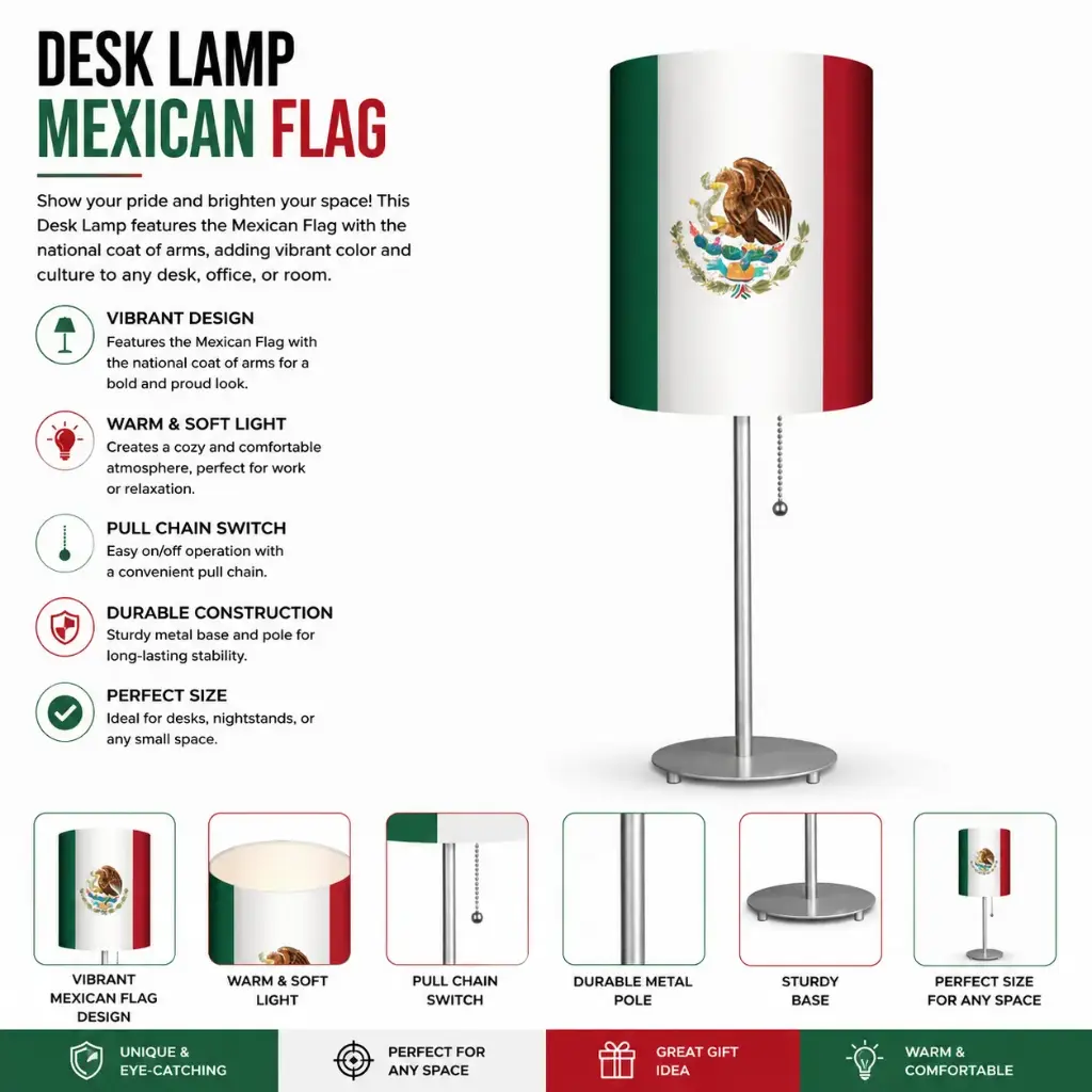 Desk Lamp - Mexican Flag