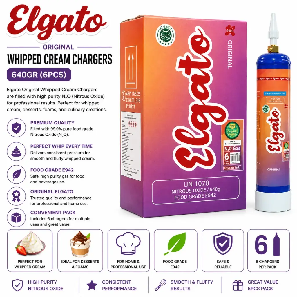 Elgato Whipped Cream Charger 640Gr (6pcs) - Original