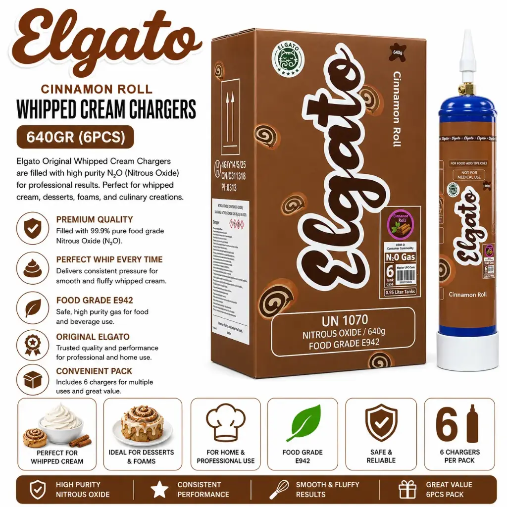 Elgato Whipped Cream Charger 640Gr (6pcs) - Cinnamon Roll