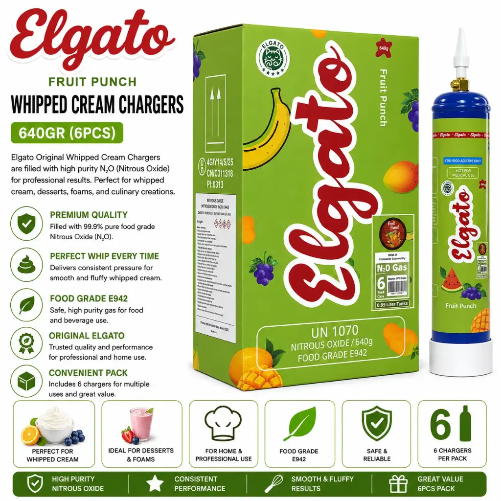Elgato Whipped Cream Charger 640Gr (6pcs) - Fruit Punch