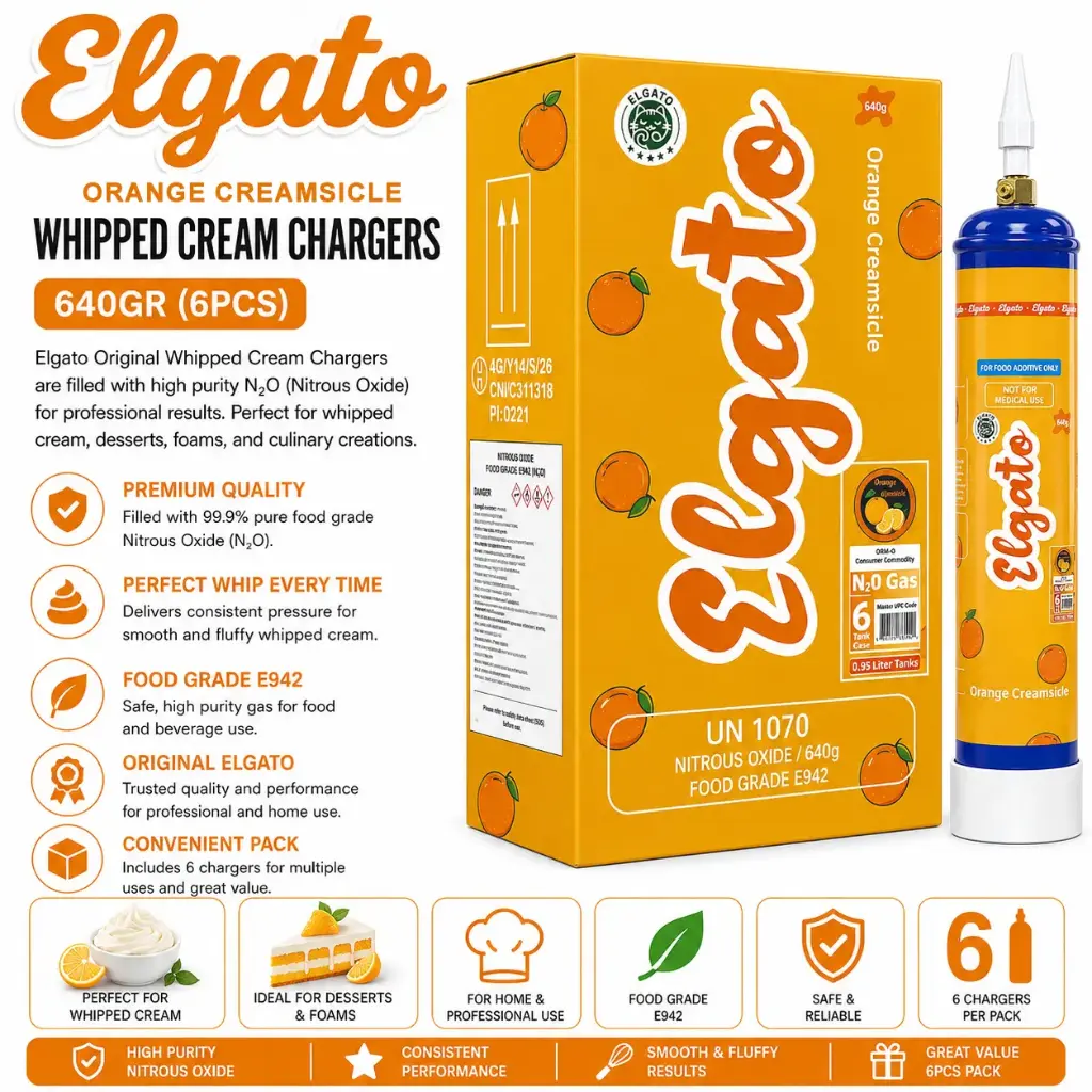 Elgato Whipped Cream Charger 640Gr (6pcs) - Orange Creamsicle