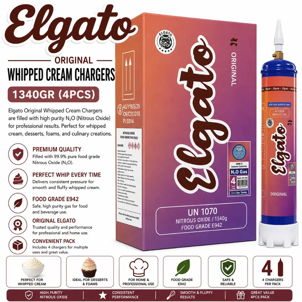 Elgato Whipped Cream Charger 1340Gr (4pcs) - Original