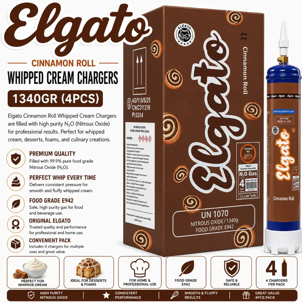 Elgato Whipped Cream Charger 1340Gr (4pcs) - Cinnamon Roll