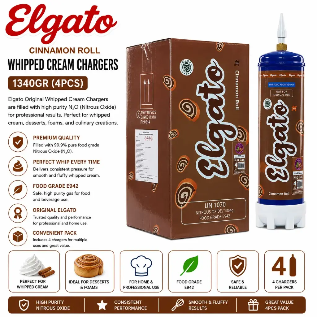 Elgato Whipped Cream Charger 1340Gr (4pcs) - Cinnamon Roll