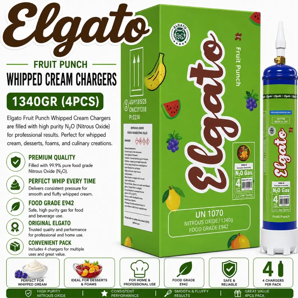 Elgato Whipped Cream Charger 1340Gr (4pcs) - Fruit Punch