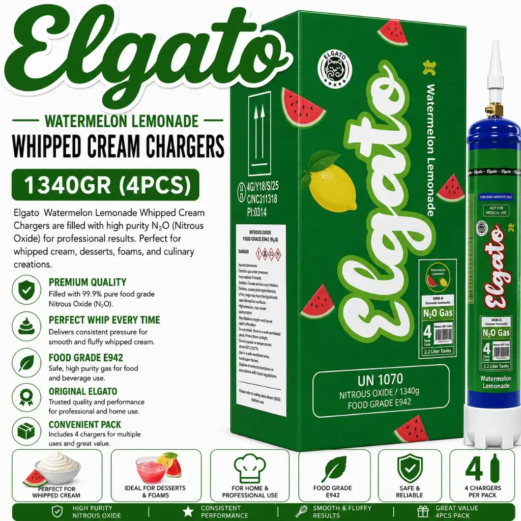 Elgato Whipped Cream Charger 1340Gr (4pcs) - Watermelon Lemonade