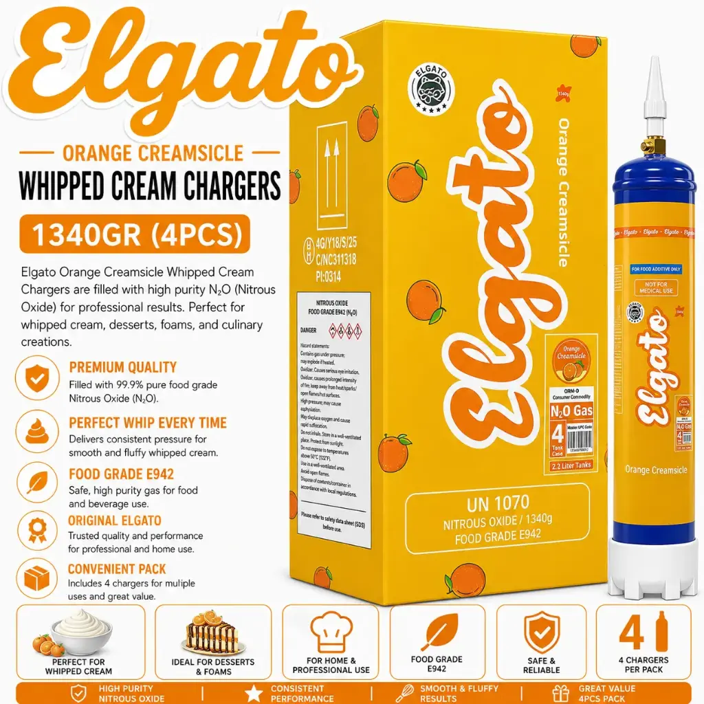 Elgato Whipped Cream Charger 1340Gr (4pcs) - Orange Creamsicle