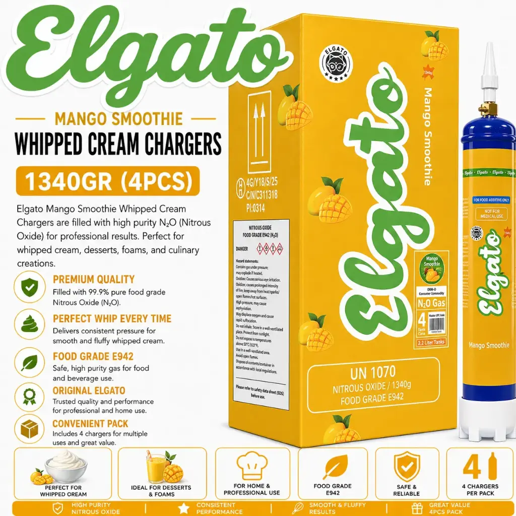 Elgato Whipped Cream Charger 1340Gr (4pcs) - Mango Smoothie