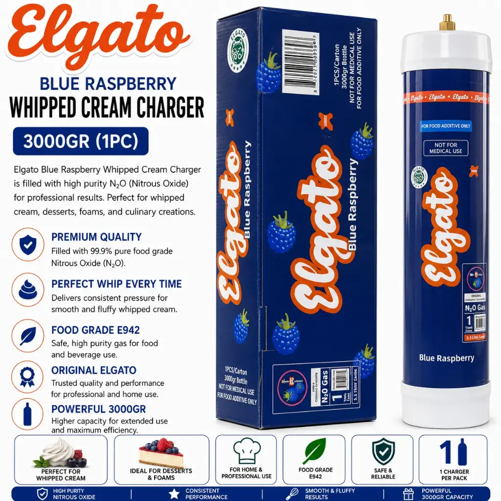 Elgato Whipped Cream Charger 3000Gr (1pc) - Blue Raspberry