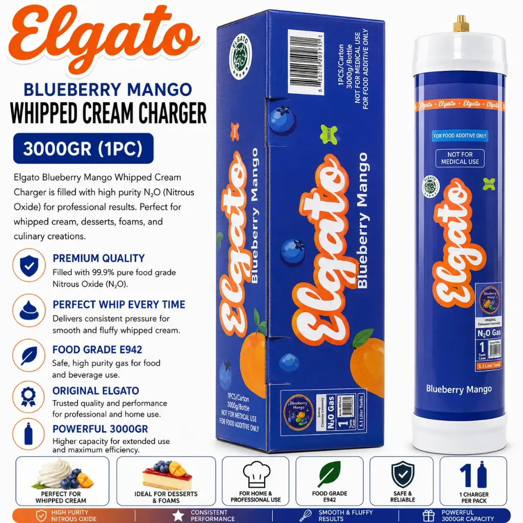 Elgato Whipped Cream Charger 3000Gr (1pc) - Blueberry Mango