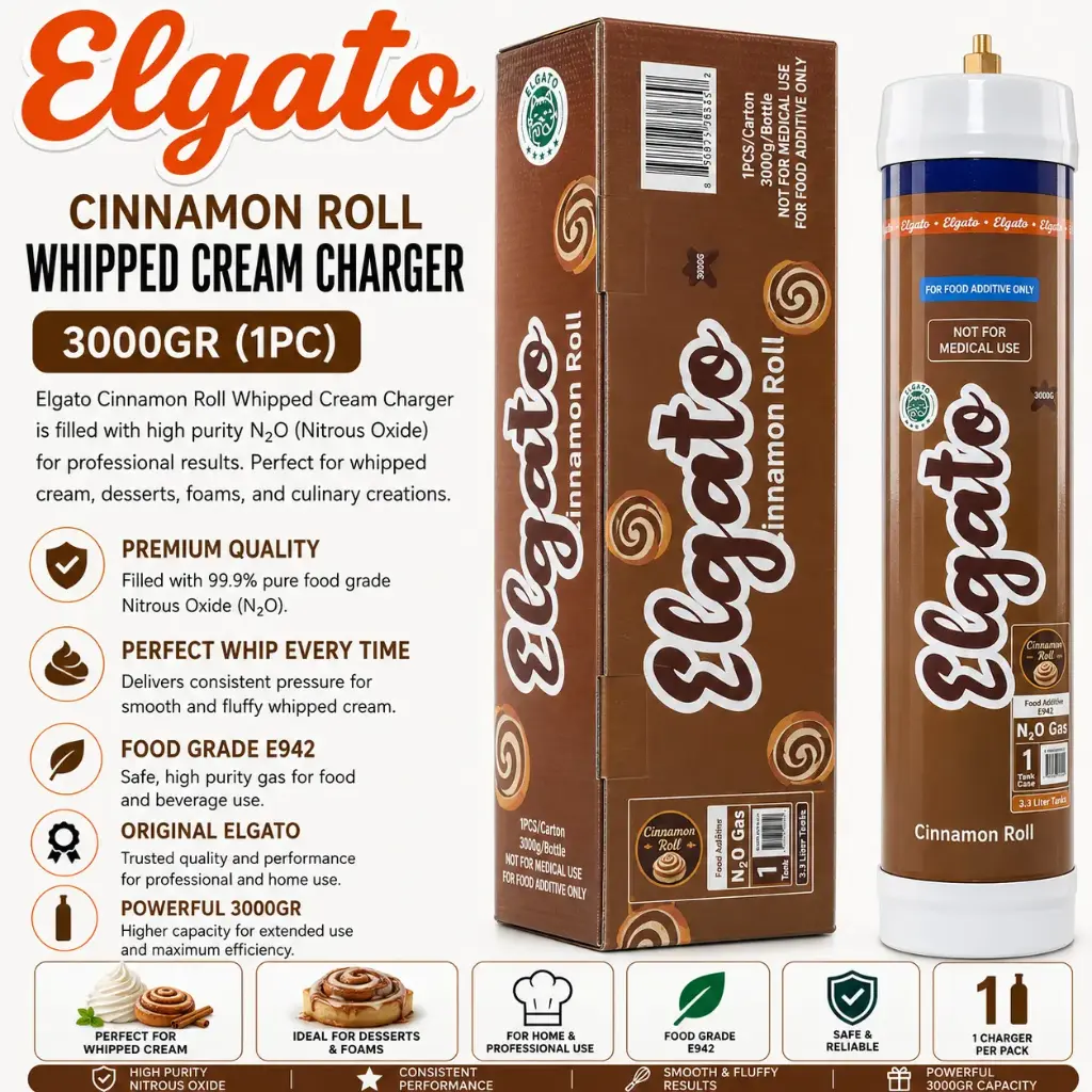 Elgato Whipped Cream Charger 3000Gr (1pc) - Cinnamon Roll
