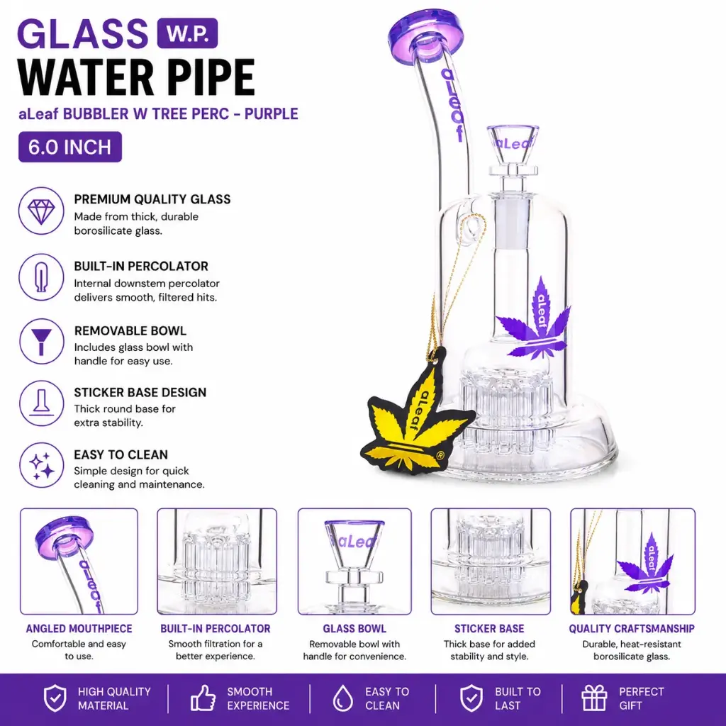 aLeaf Bubbler w Tree Perc - Purple