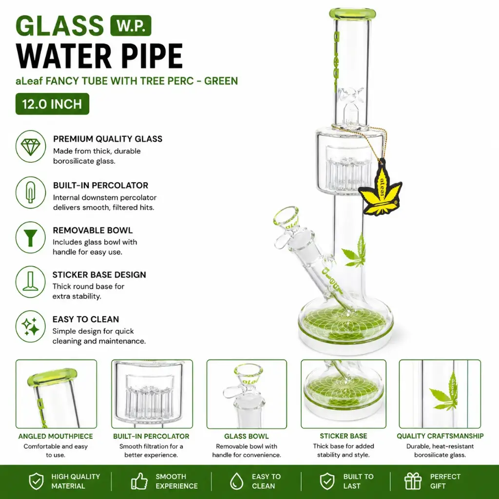 aLeaf Fancy Tube with Tree perc - Green