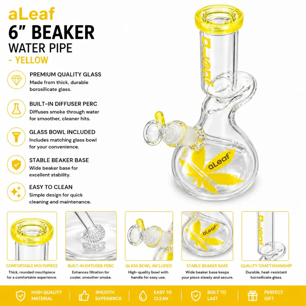 6" ALEAF BEAKER YELLOW