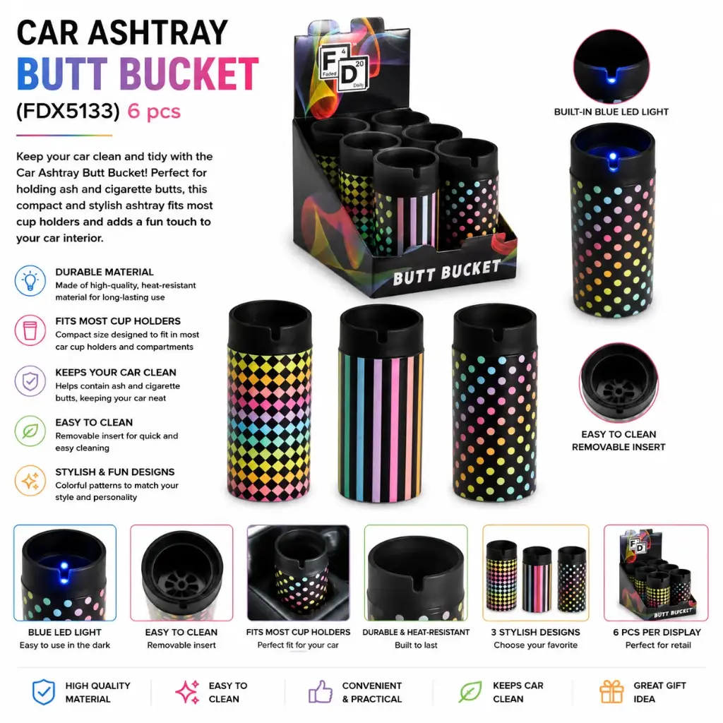 CAR AHSTRAY BUTT BUCKET (FDX5133) 6 pcs
