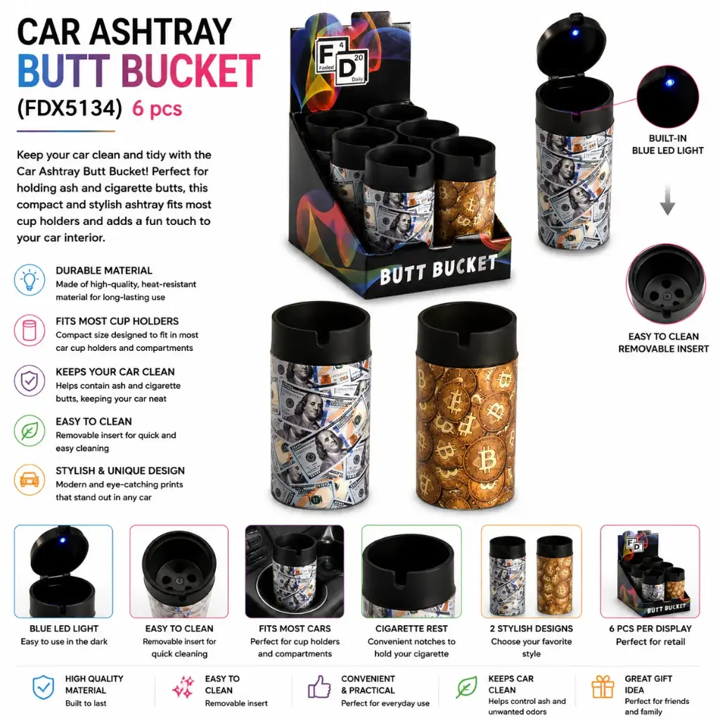CAR AHSTRAY BUTT BUCKET (FDX5134) 6 pcs