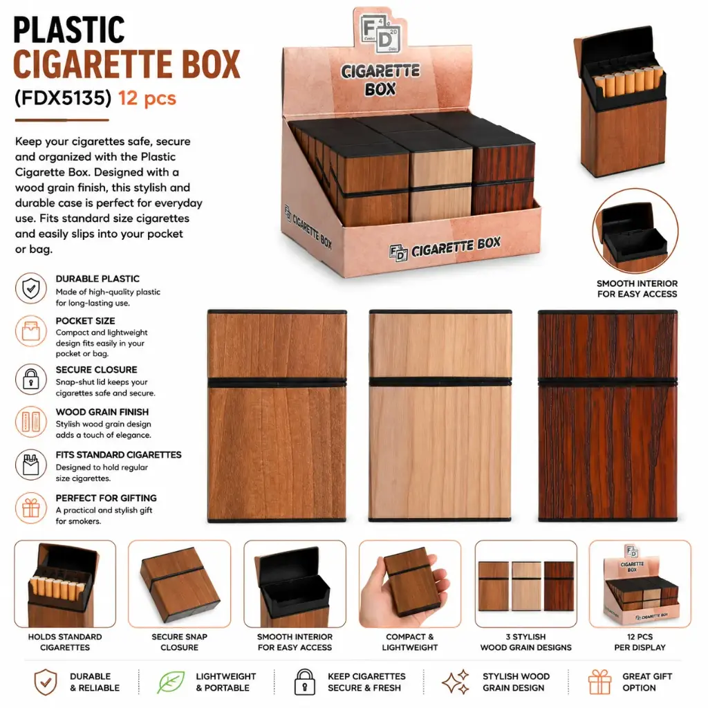 PLASTIC CIGARETTE BOX (FDX5135) 12 pcs
