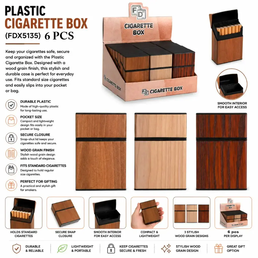 PLASTIC CIGARETTE BOX (FDX5135) 6 pcs