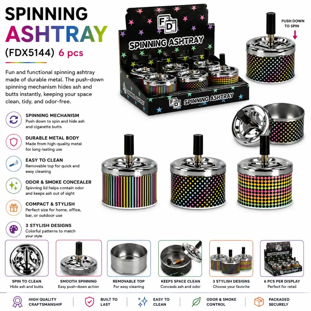 METAL SPINNING ASHTRAY (FDX5144) 6 pcs