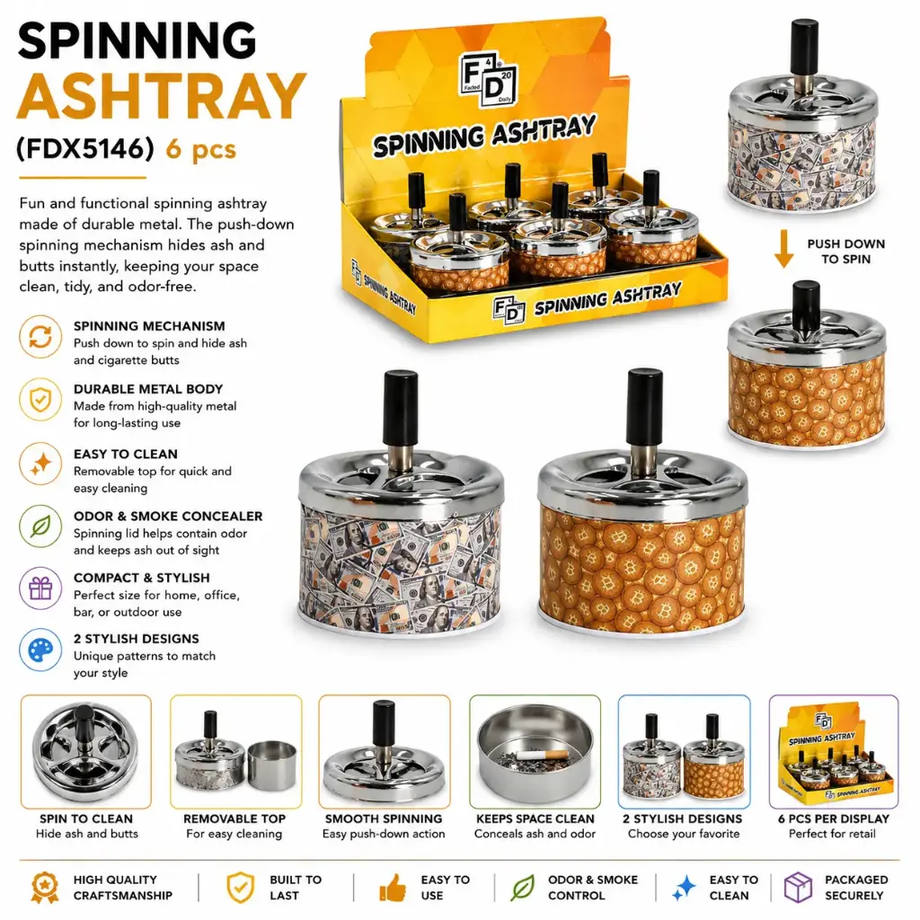 METAL SPINNING ASHTRAY (FDX5146) 6 pcs