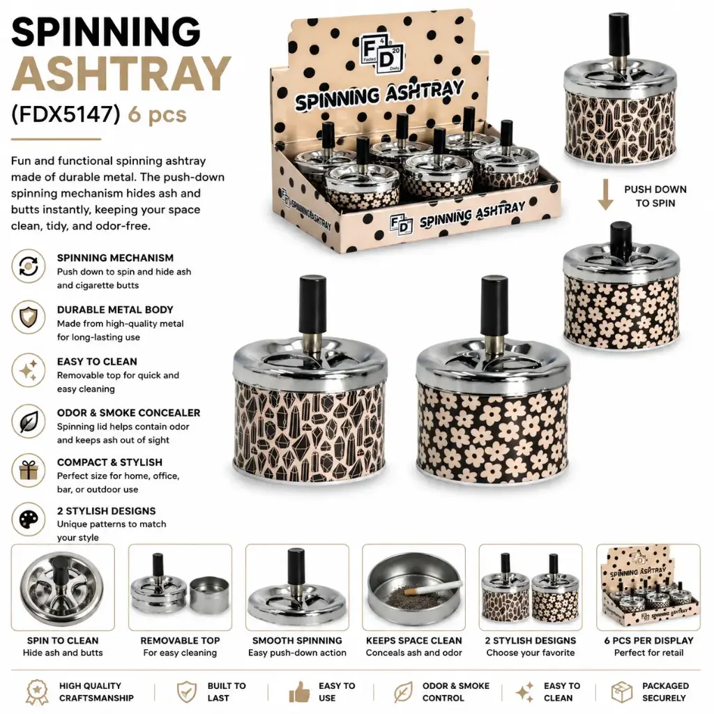METAL SPINNING ASHTRAY (FDX5147) 6 pcs