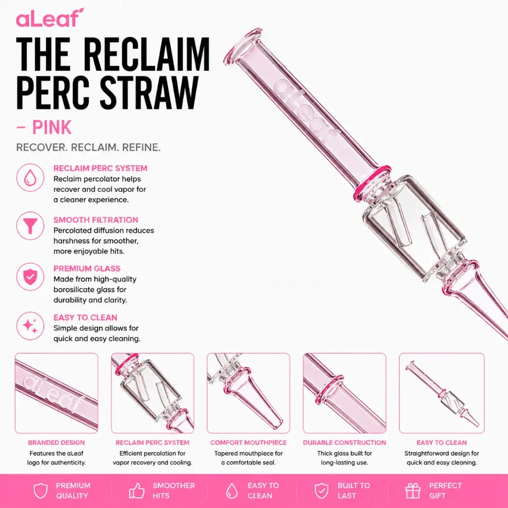 aLeaf THE RECLAIM PERC STRAW - PINK