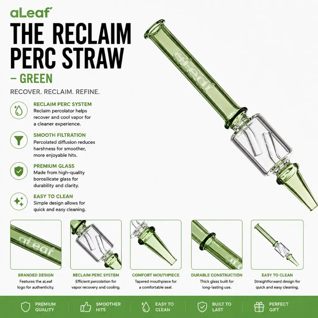 aLeaf THE RECLAIM PERC STRAW - GREEN
