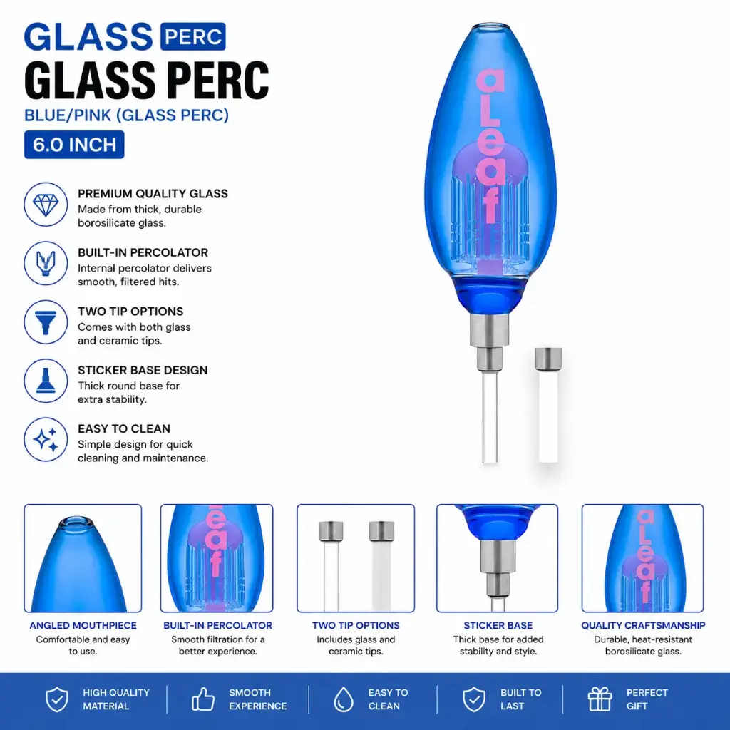 aLeaf BLUE/PINK(GLASS PERC)