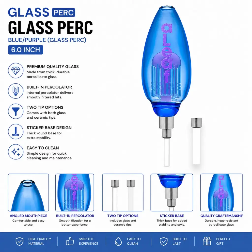 aLeaf BLUE/PURPLE(GLASS PERC)