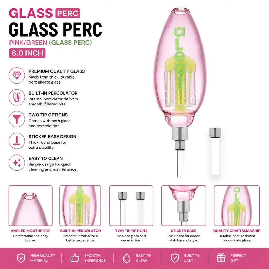 aLeaf PINK/GREEN(GLASS PERC)