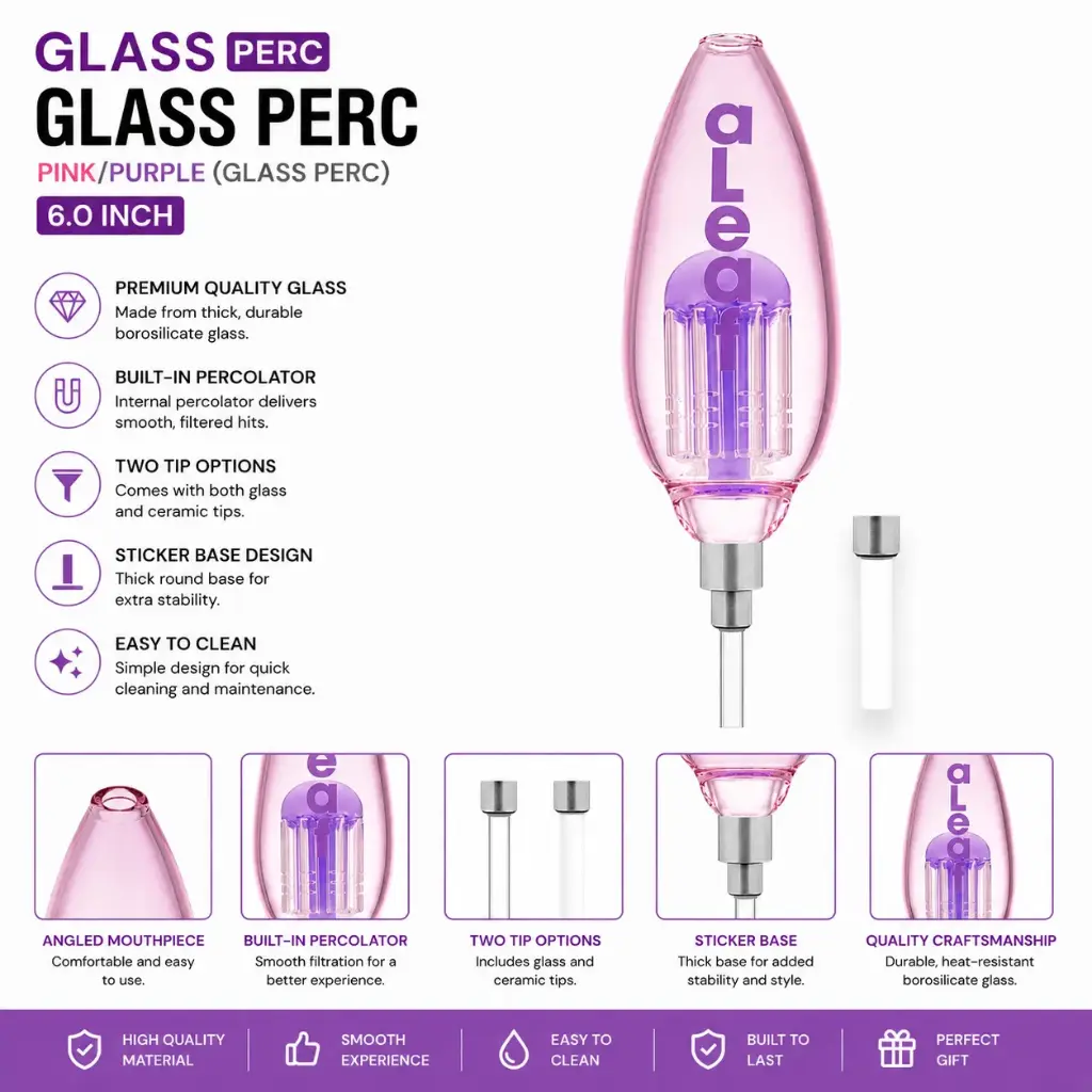 aLeaf PINK/PURPLE(GLASS PERC)