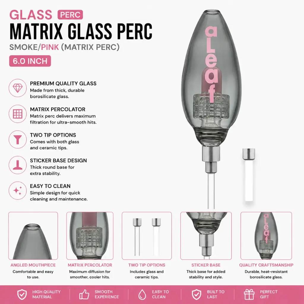 aLeaf SMOKE/PINK/(GLASS/PERC) MATRIX