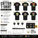 Cotton Unique T-shirt / Black Back Set-A (1 x M, 3 x L, 2 x XL - 6 per pack) 6 design and 3 sizes