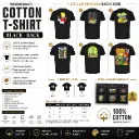 Cotton Unique T-shirt / Black Back Set-B (1 x M, 3 x L, 2 x XL - 6 per pack) 6 design and 3 sizes