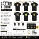 Cotton Unique T-shirt / Black Front Set-D (1 x M, 3 x L, 2 x XL - 6 per pack) 6 design and 3 sizes