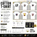 Cotton Unique T-shirt / White Back Set-E (1 x M, 3 x L, 2 x XL - 6 per pack) 6 design and 3 sizes