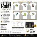 Cotton Unique T-shirt / White Back Set-F (1 x M, 3 x L, 2 x XL - 6 per pack) 6 design and 3 sizes