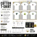 Cotton Unique T-shirt / White Front Set-H (1 x M, 3 x L, 2 x XL - 6 per pack) 6 design and 3 sizes