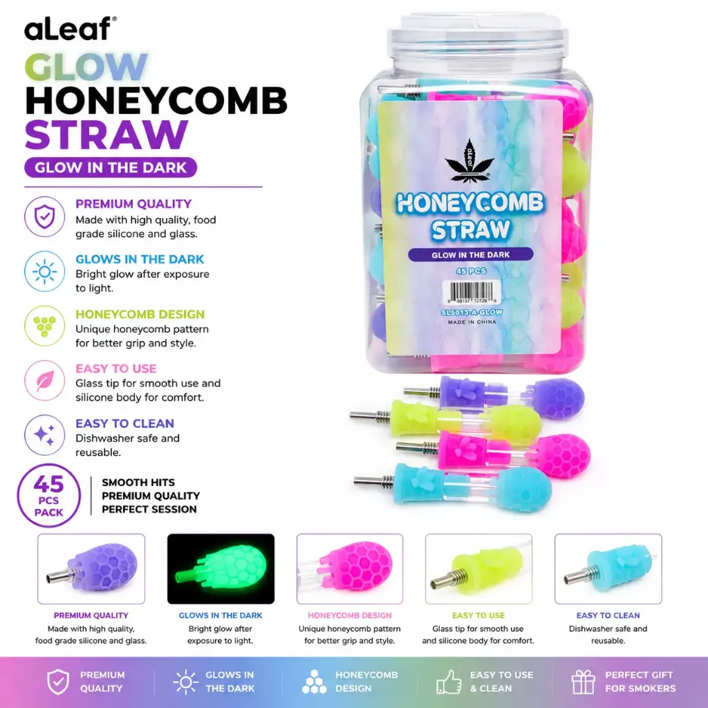 GLOW HONEYCOMB STRAW (45 pcs)