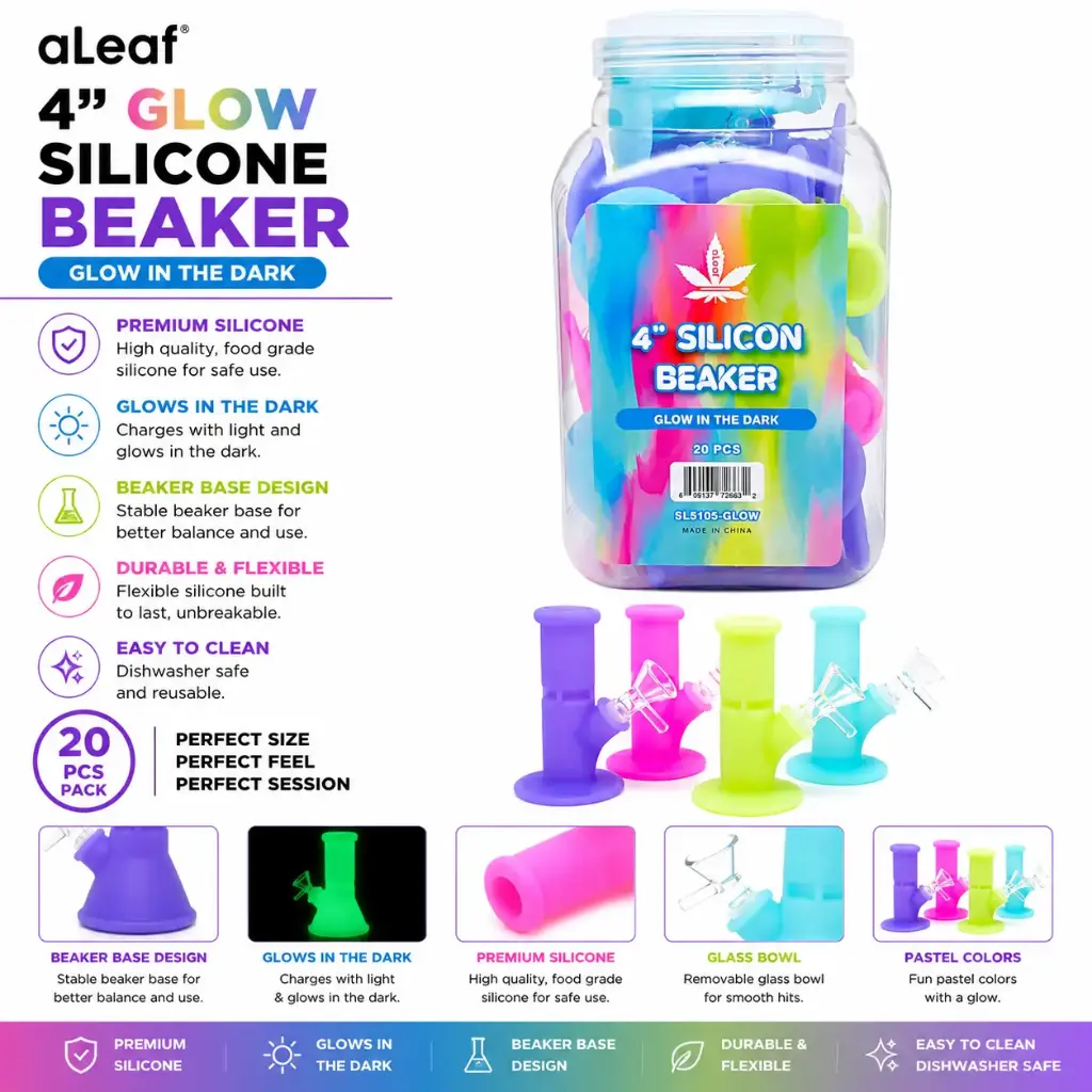 4" GLOW SILICONE Straight (20 pcs)