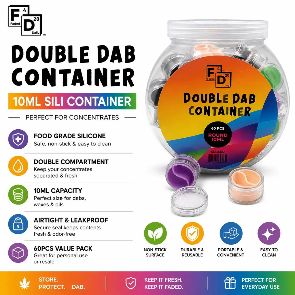 10ML SILI DOUBLE DAB CONTAINER (60PCS)
